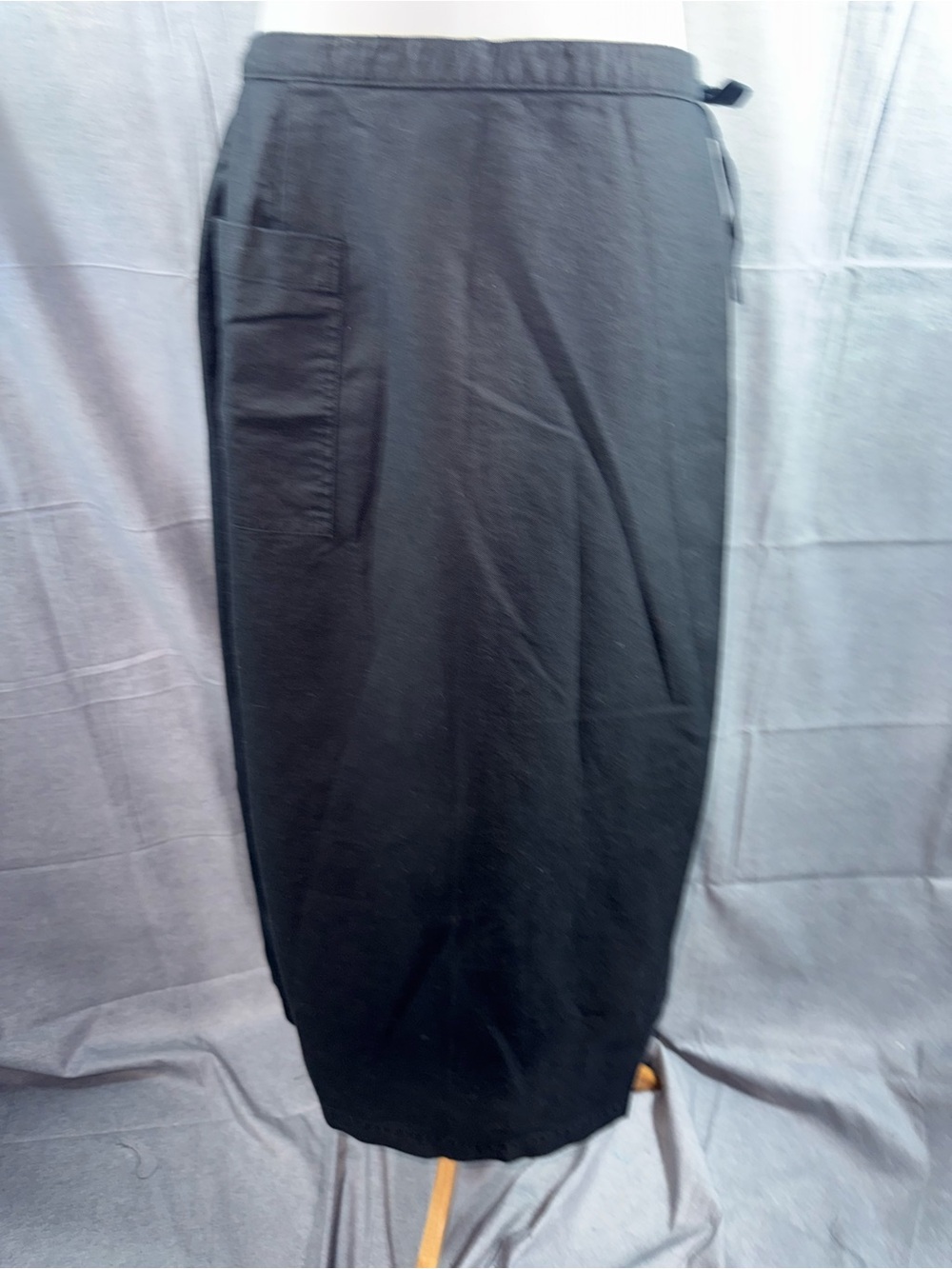 2596-Westbound Black Asymmetrical Midi Skirt